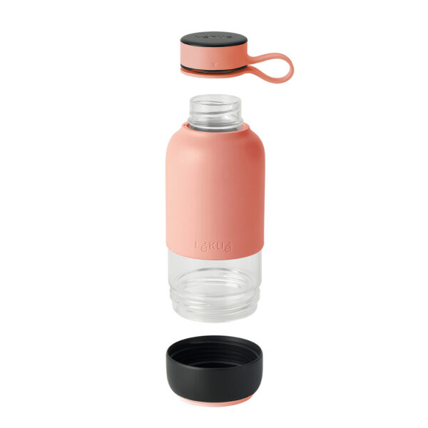 Butelka szklana na wodę TO GO różowa / Lekue