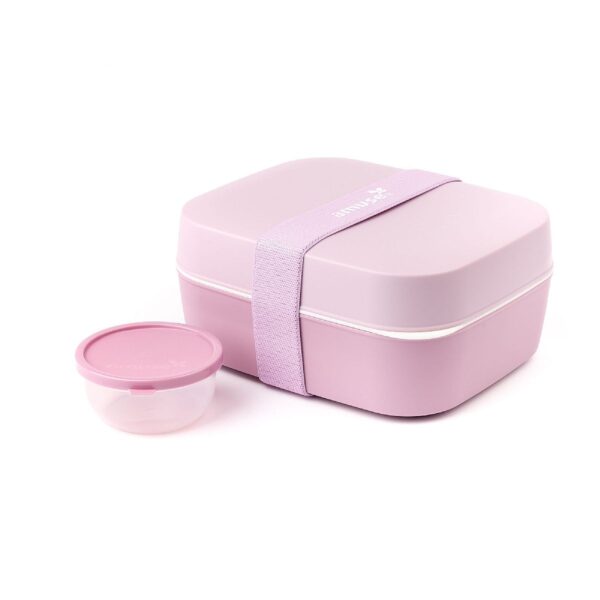 Lunchbox, pojemnik na kanapki, z pojemnikiem na sos Amuse różowy A-000113, ean 5410801113000