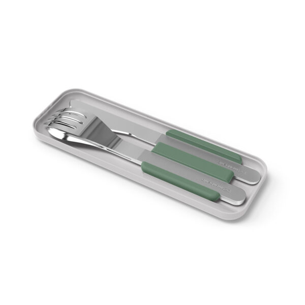 Monbento Slim Box sztućce na wynos w etui Green Natural