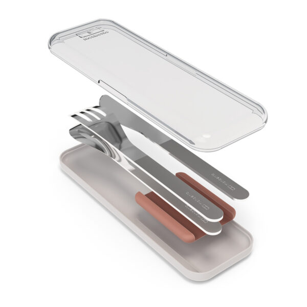 Monbento Slim Box sztućce na wynos w etui Pink Moka - obrazek 6