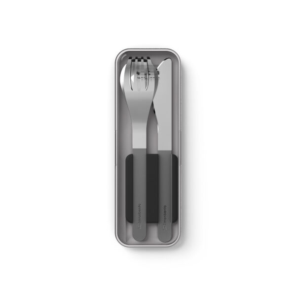 Monbento Slim Box sztućce na wynos w etui Black