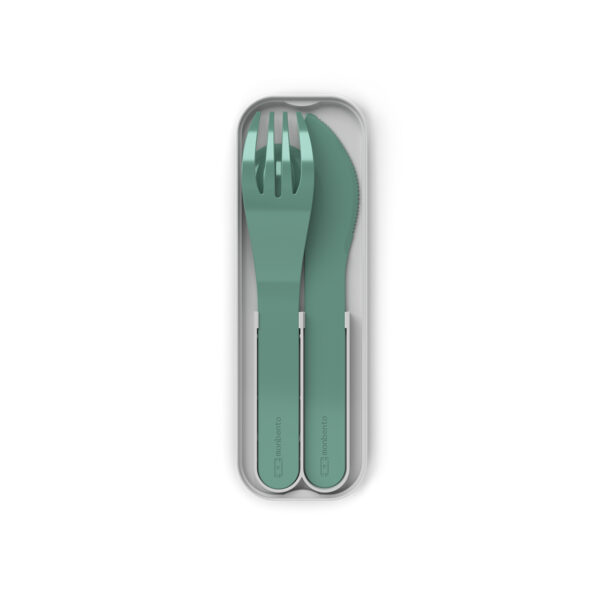 Monbento Pocket Color sztućce na wynos w etui Green Forest