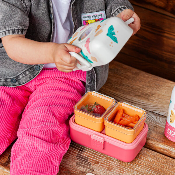 Monbento Tresor lunchbox dla dzieci 0,8 l Pink Birds