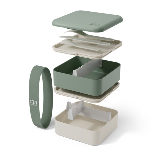 Monbento lunchbox ze sztućcami Flex 1L Natural Green